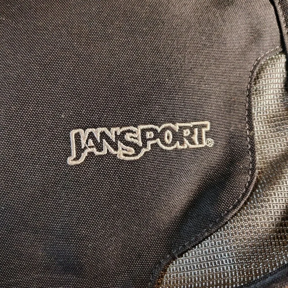 Jansport Blk Gray Messenger Bag Laptop Bag Y2K